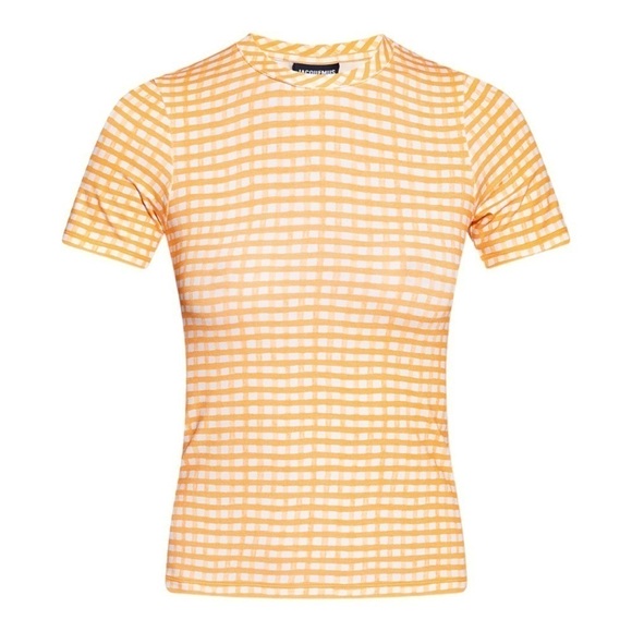 Jaquemas Le TShirt Vichy in Orange Checks NWT - Picture 3 of 7